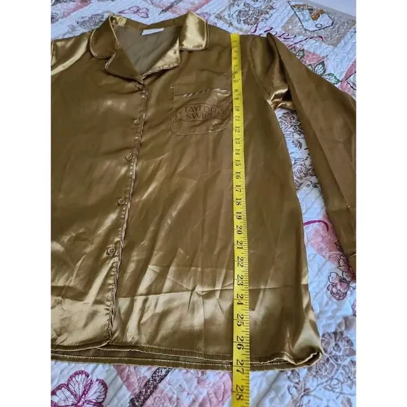 Taylor Swift Fearless Gold Taylor's Version Satin Women's Pajamas Top Size L - Picture 7 of 12